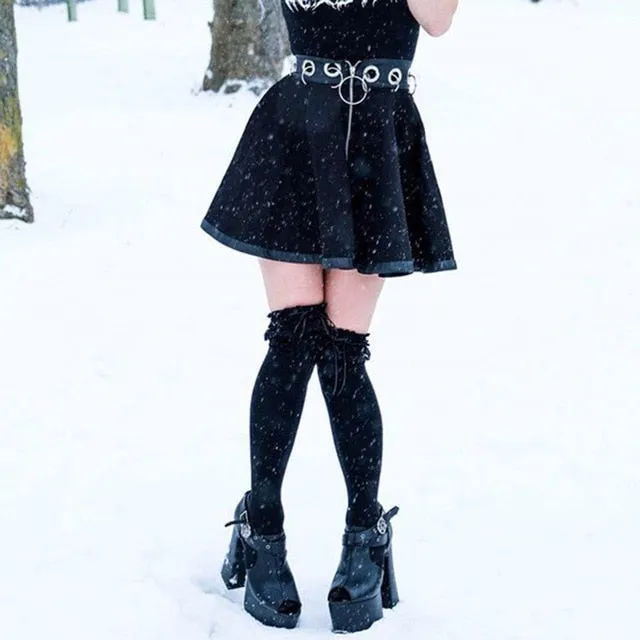 Gothic Skirt with Hollow Iron Rings