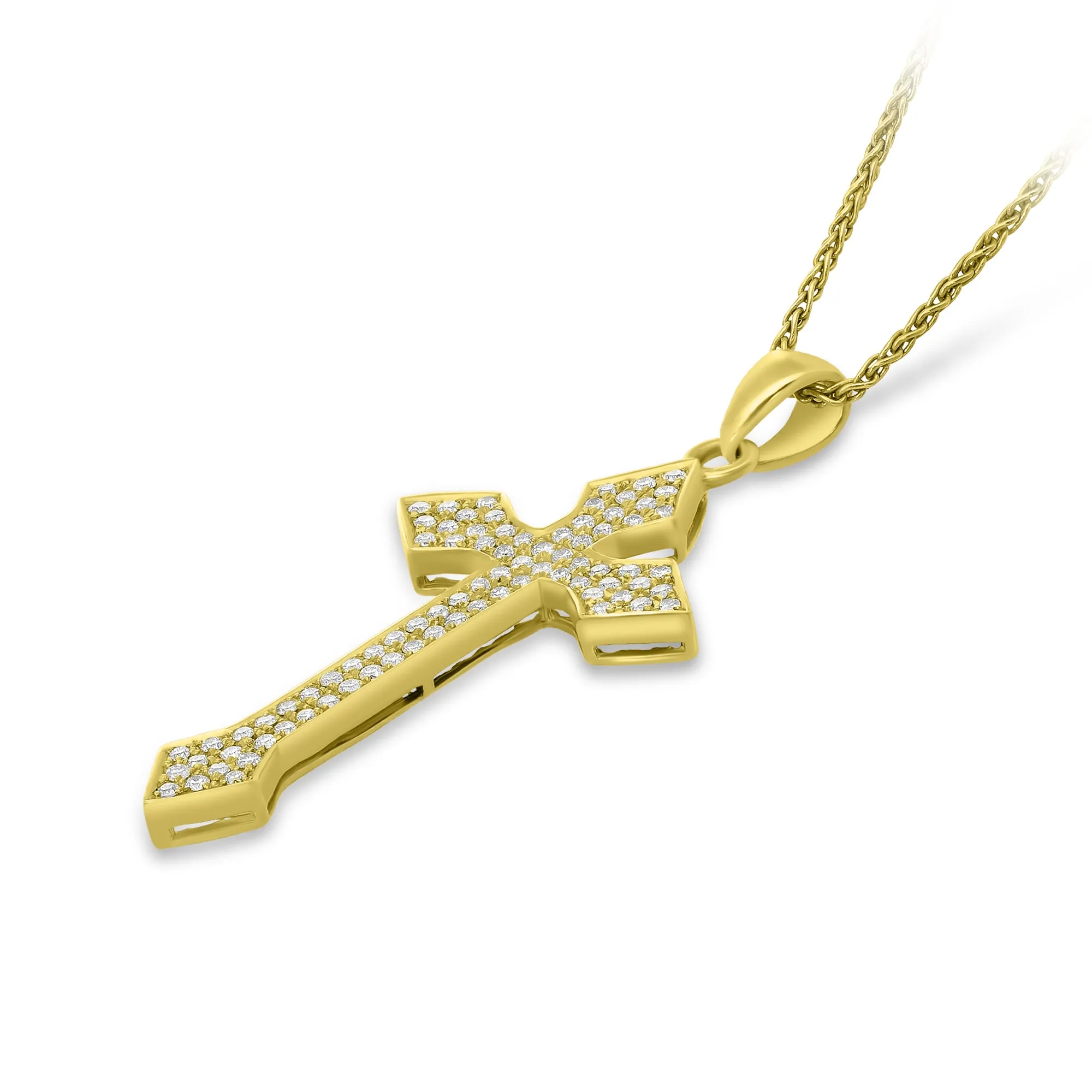 Gothic Style Diamond Cross Pendant - .50 Carat