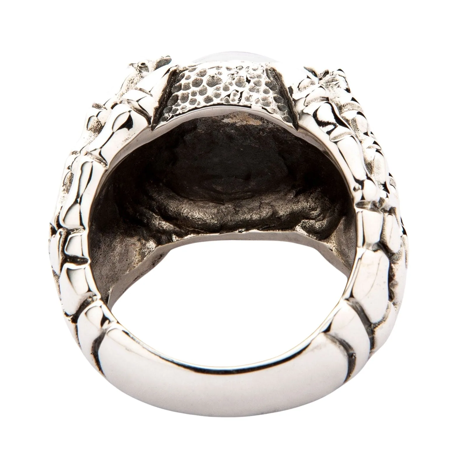 Green Eye Claw Sterling Silver Gothic Ring