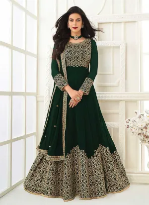 Green Heavy Embroidered Gown Style Anarkali