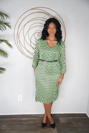 Green Pattern Modest dress