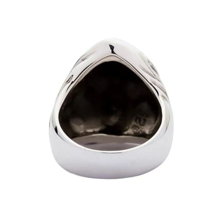 Grim Reaper Sterling Silver Hood Skull Ring