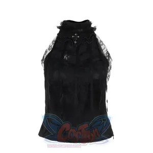 Halloween Gothic Rose Black Hanging Neck Top
