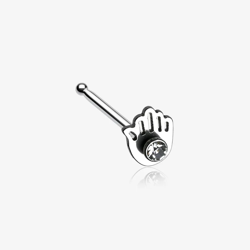 Hamsa Sparkle Nose Stud Ring
