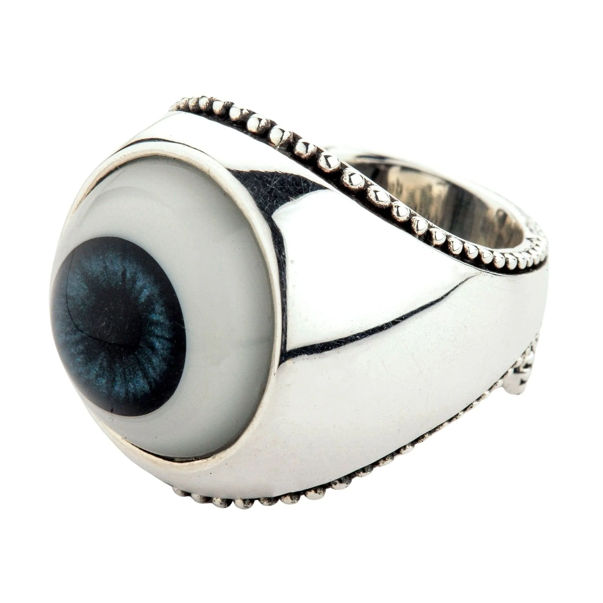 Handmade Evil Eye Sterling Silver Ladies Ring