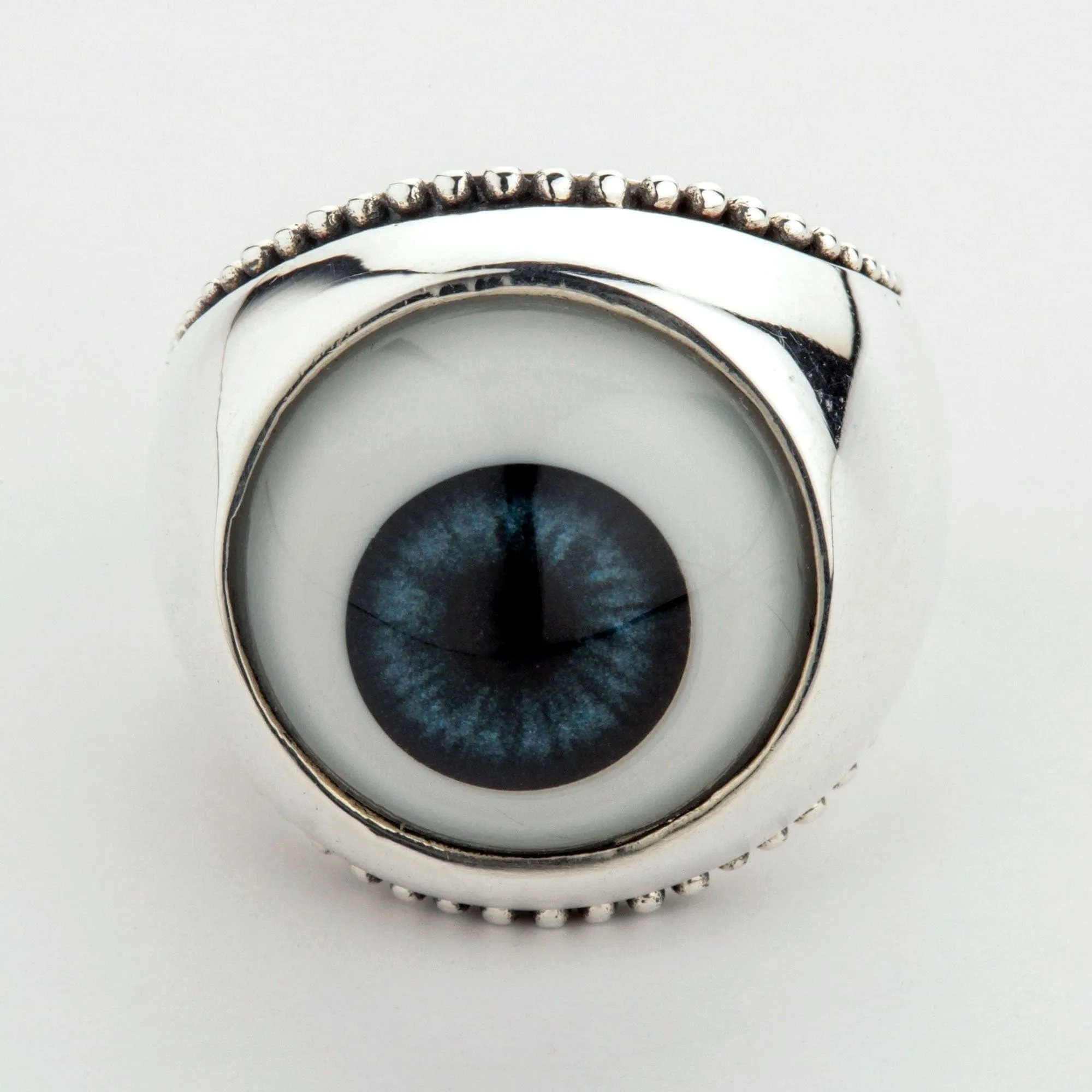 Handmade Evil Eye Sterling Silver Ladies Ring