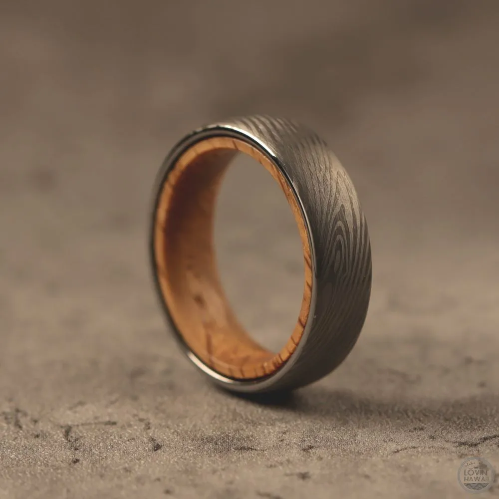 Hawaiian Wood Tungsten Rings (6mm or 8mm Width)
