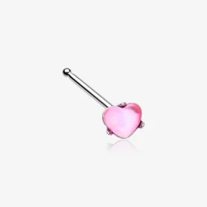 Heart Sparkle Gem Nose Stud Ring