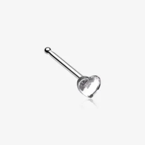 Heart Sparkle Nose Stud Ring