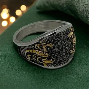 Hold Me Tight - Scorpion Ring w/Black Stones (#r0029)