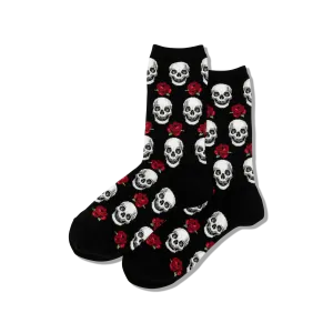 HOTSOX Women's Skull and Roses Socks
