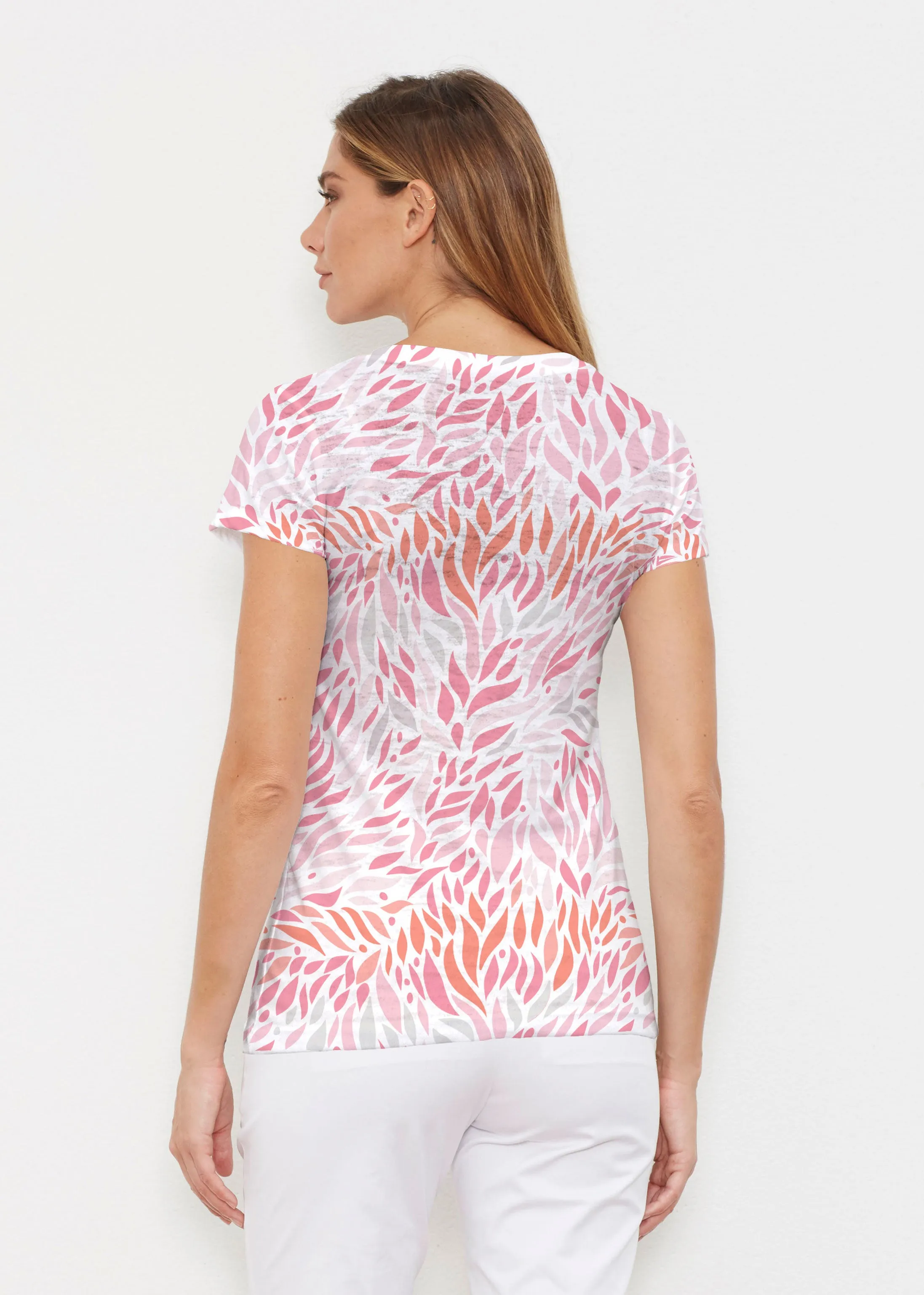 Hotsy Totsy Pink (8145) ~ Signature Cap Sleeve V-Neck Shirt