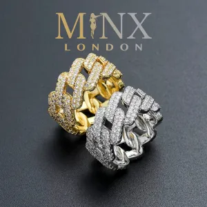 Iced Out Chain Ring | Eternity Ring | Mens Iced Out Ring | Cuban Link Chain Ring | Mens Eternity Ring | Womens Eternity Ring | Iced Out Ring