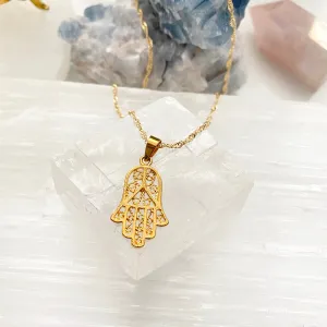 Intricate Hamsa Necklace