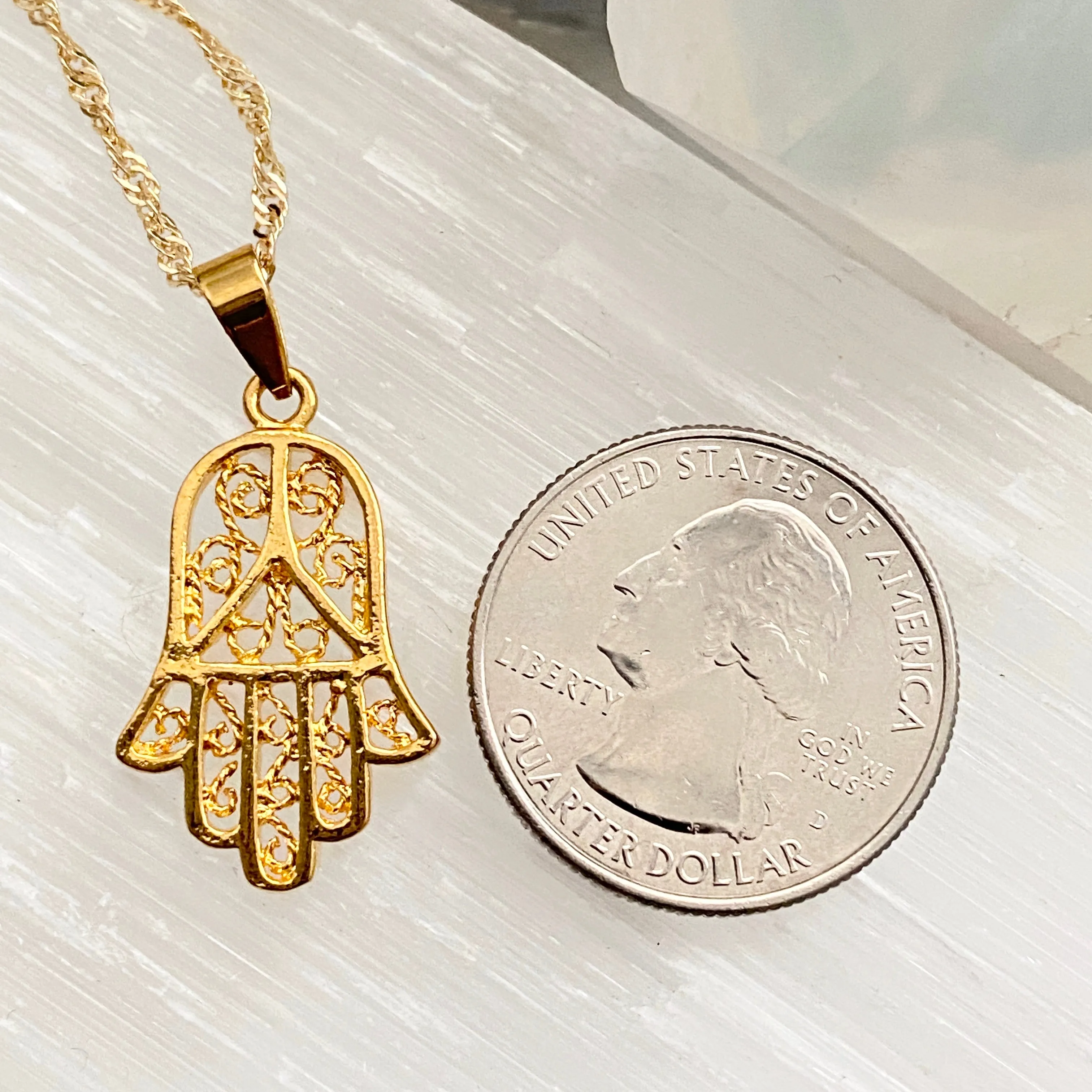 Intricate Hamsa Necklace