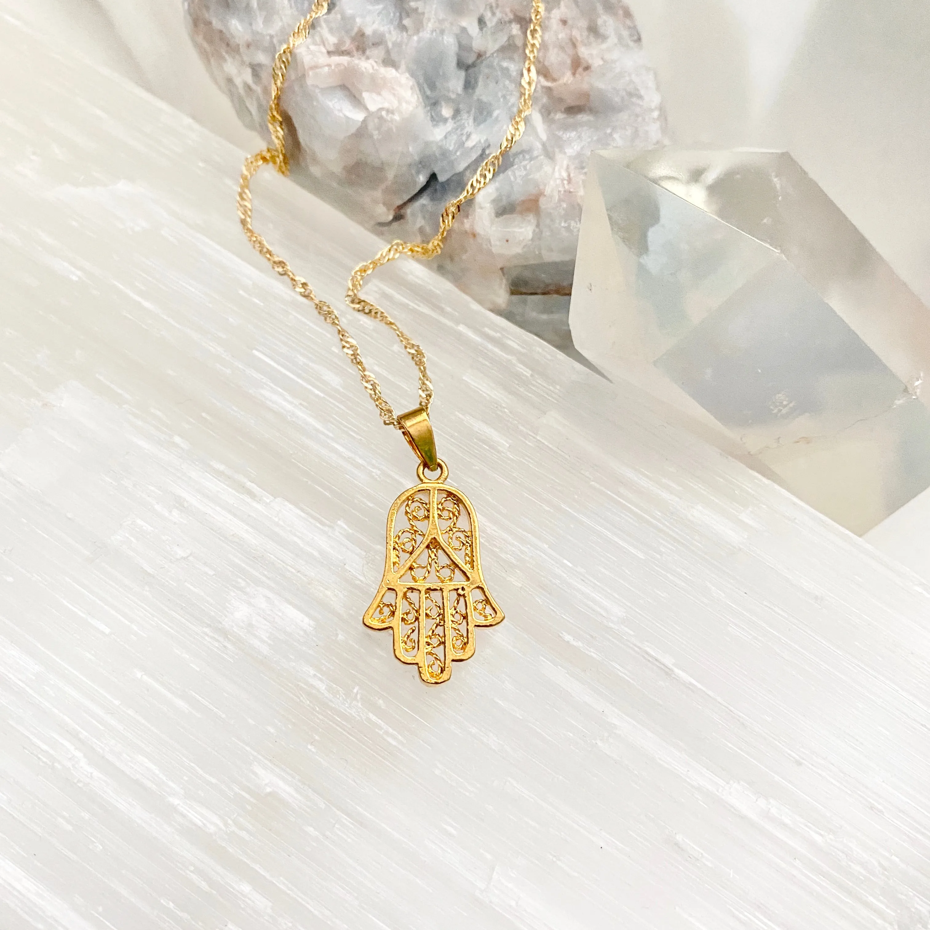 Intricate Hamsa Necklace