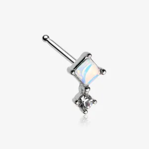 Iridescent Revo Sparkle Diamant Drop Nose Stud Ring