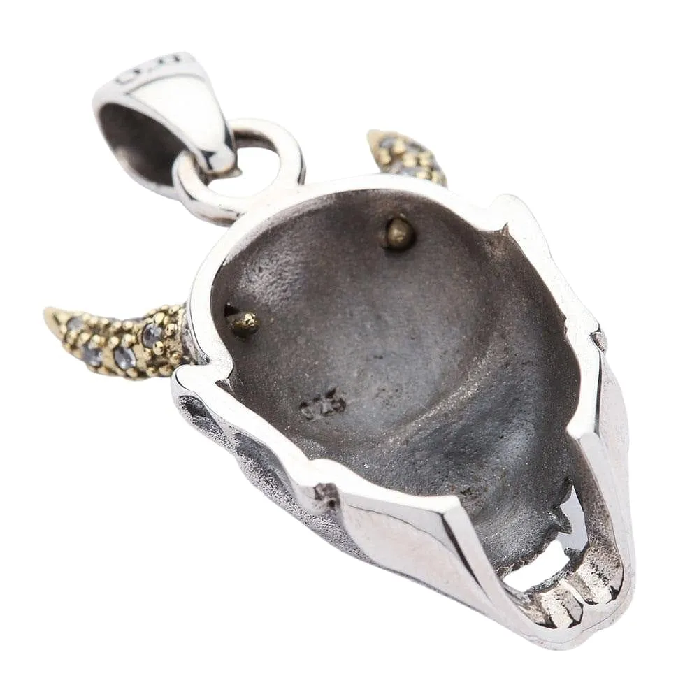 Japanese Hannya mask devil gothic skull pendant necklace