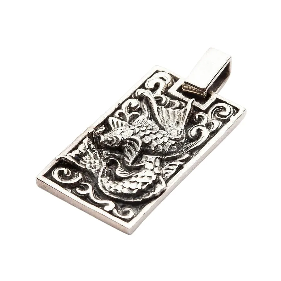 Japanese Koi Fish Sterling Silver Pendant