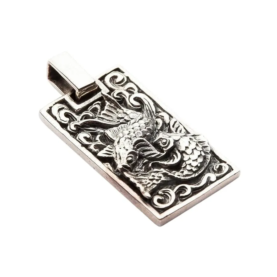 Japanese Koi Fish Sterling Silver Pendant