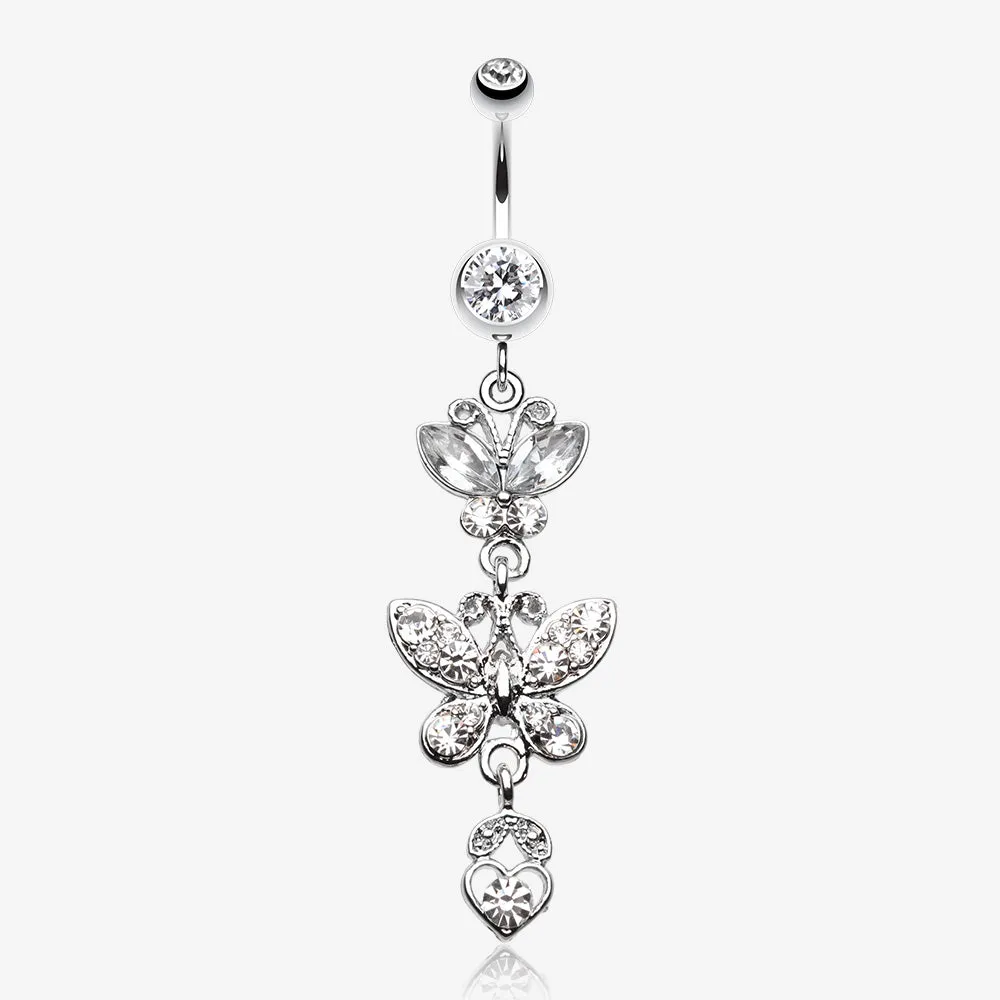 Jeweled Butterflies Belly Button Rings