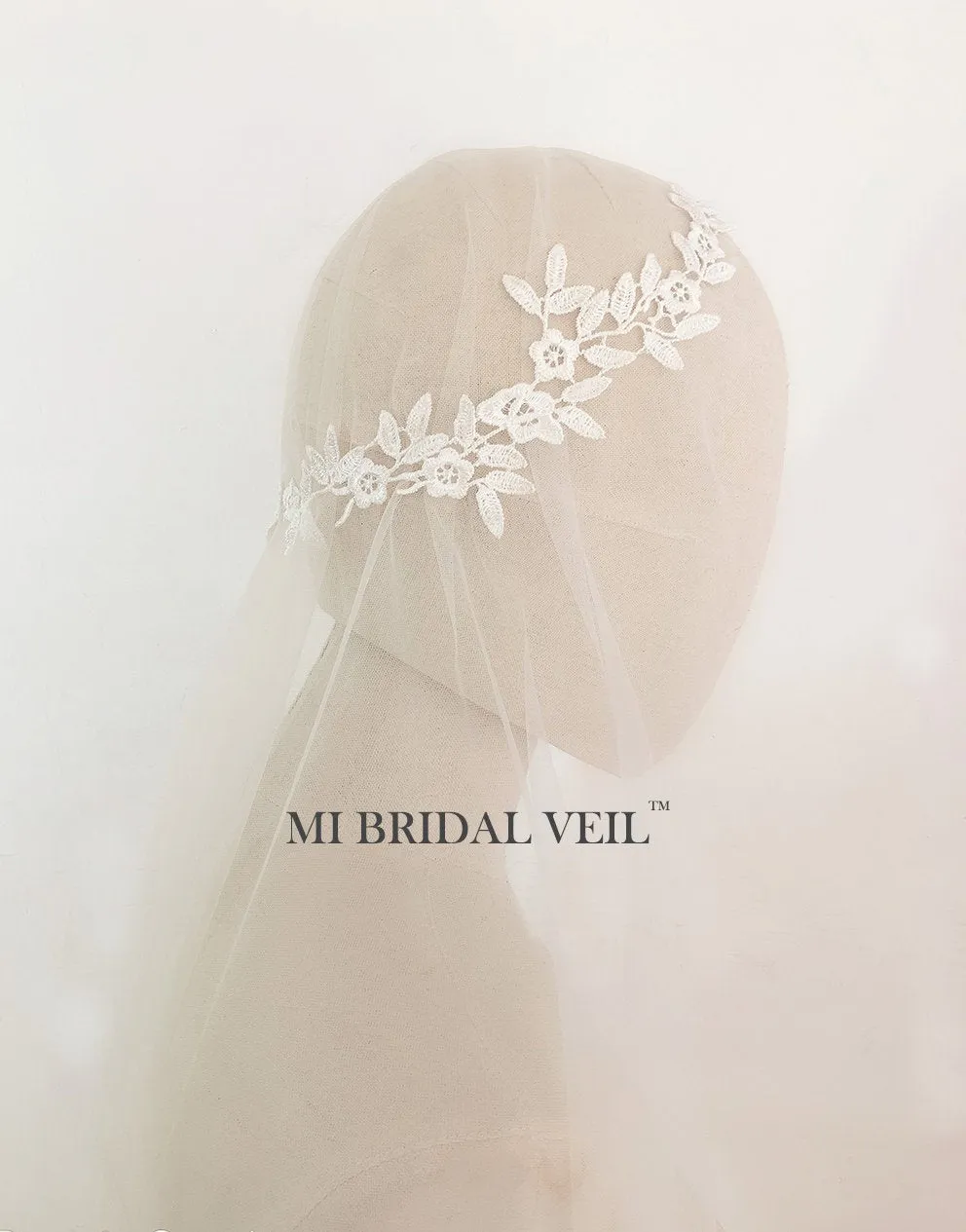 Juliet Cap Veil,1920s Inspired Bridal Veil, Rose Lace Wedding Veil, Mi Bridal