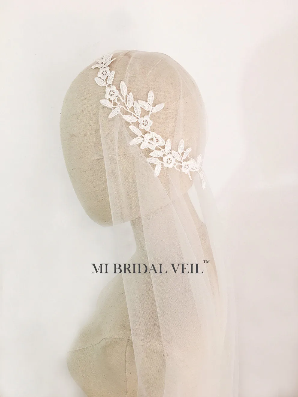 Juliet Cap Veil,1920s Inspired Bridal Veil, Rose Lace Wedding Veil, Mi Bridal