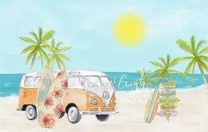 Kate Beach Van Summer Backdrop Designed by Megan Leigh Photography