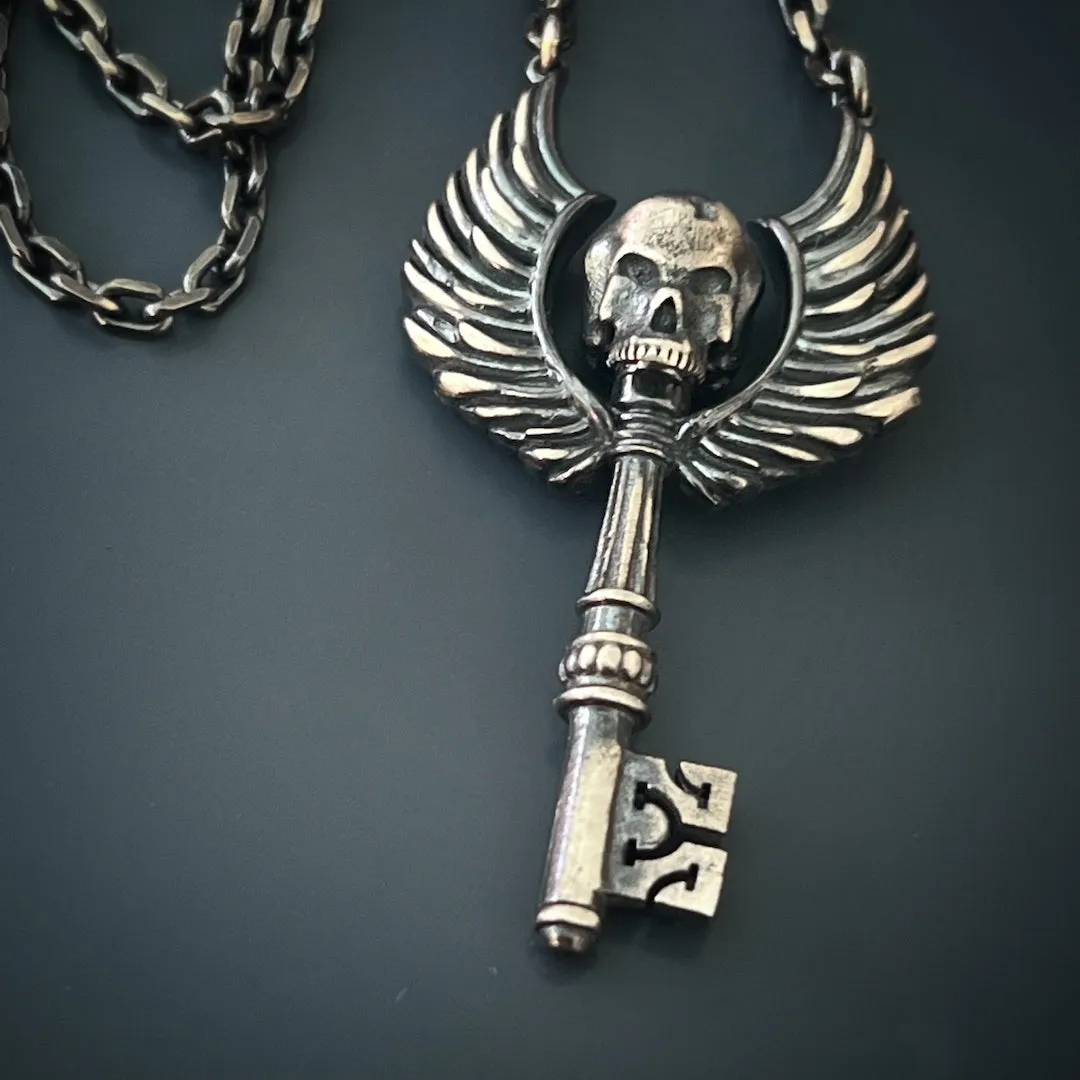 Key Skull Sterling Silver Necklace