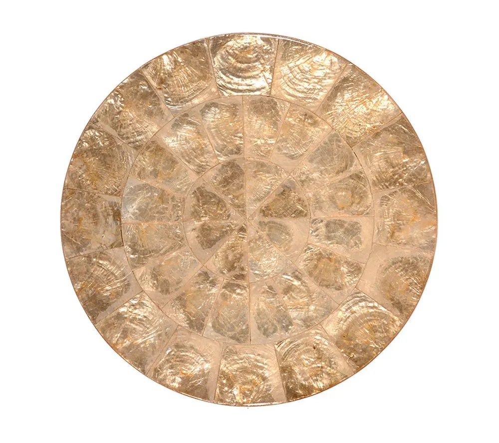 Kim Seybert Placemat Round Capiz-Champange