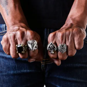 King Cobra Snake Head Sterling Silver Gothic Ring