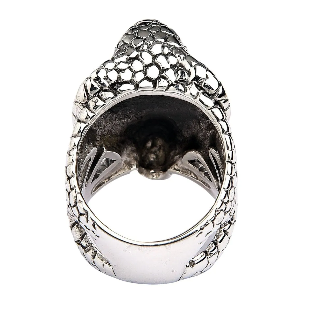 King Cobra Snake Head Sterling Silver Gothic Ring