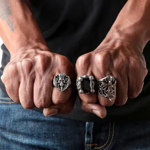 King Crown Sterling Silver Skull Ring