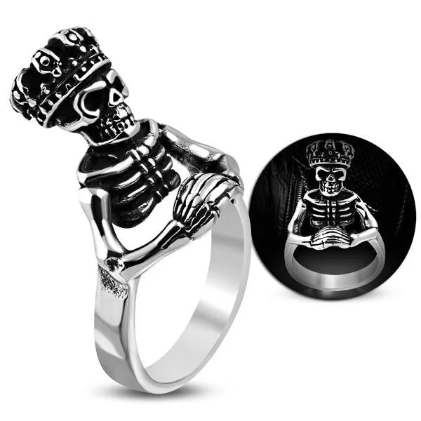 King of Pain - Stainless Steel Skeleton/Skull Ring (#486)