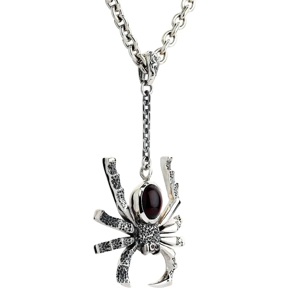 Large Spider Sterling Silver Gothic Pendant