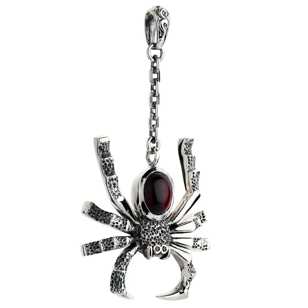 Large Spider Sterling Silver Gothic Pendant