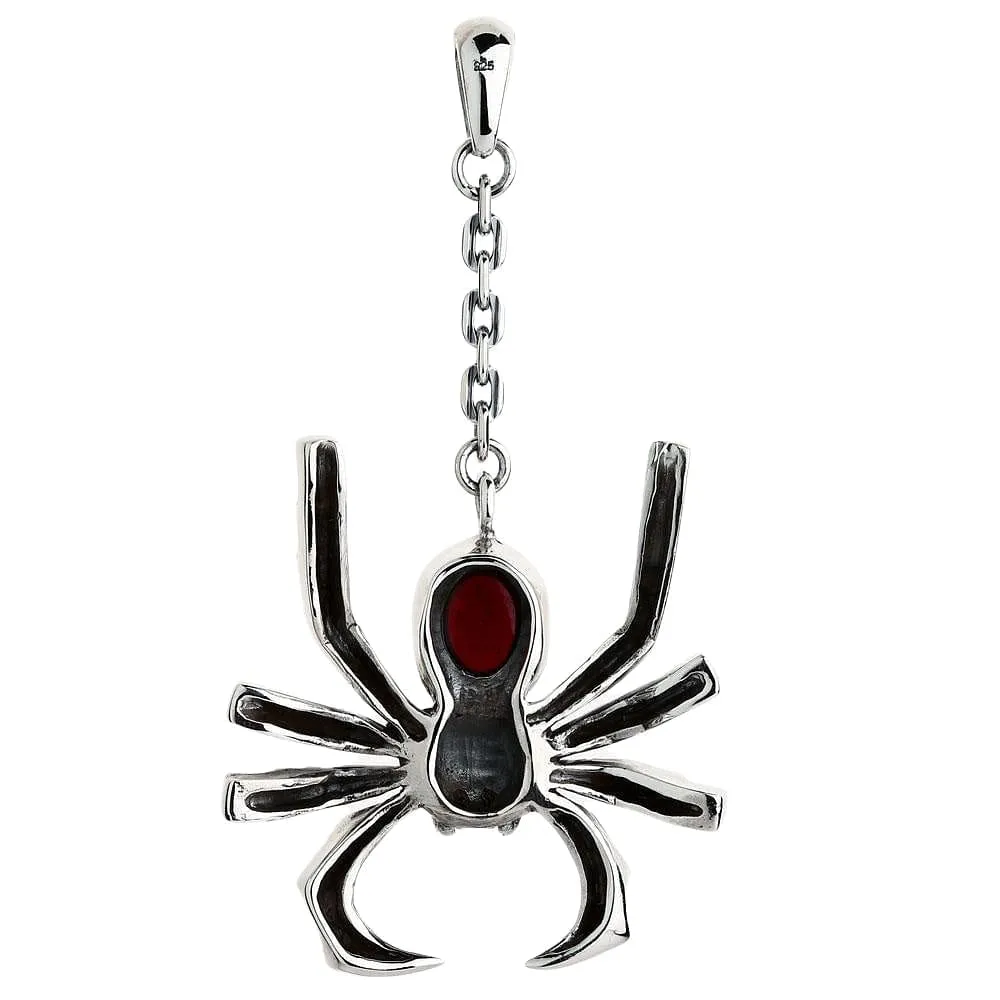 Large Spider Sterling Silver Gothic Pendant