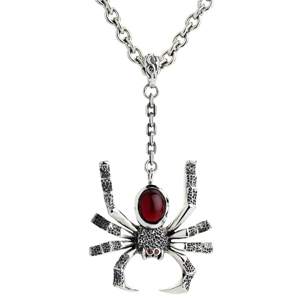 Large Spider Sterling Silver Gothic Pendant
