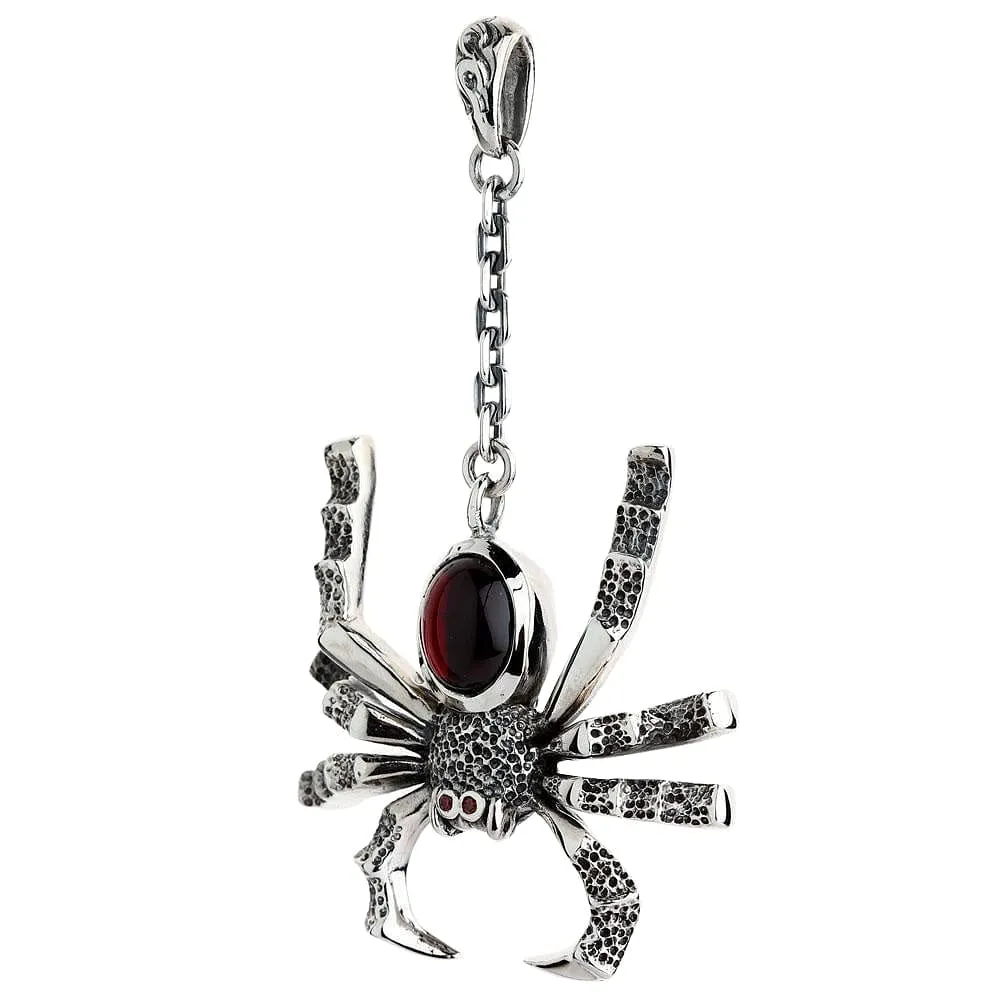 Large Spider Sterling Silver Gothic Pendant