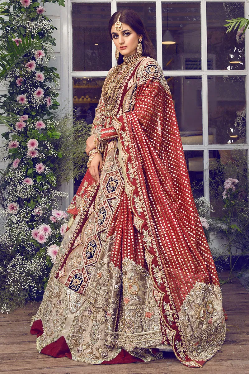 Latest beautiful Pakistani bridal dress online in rubby red color # B3461