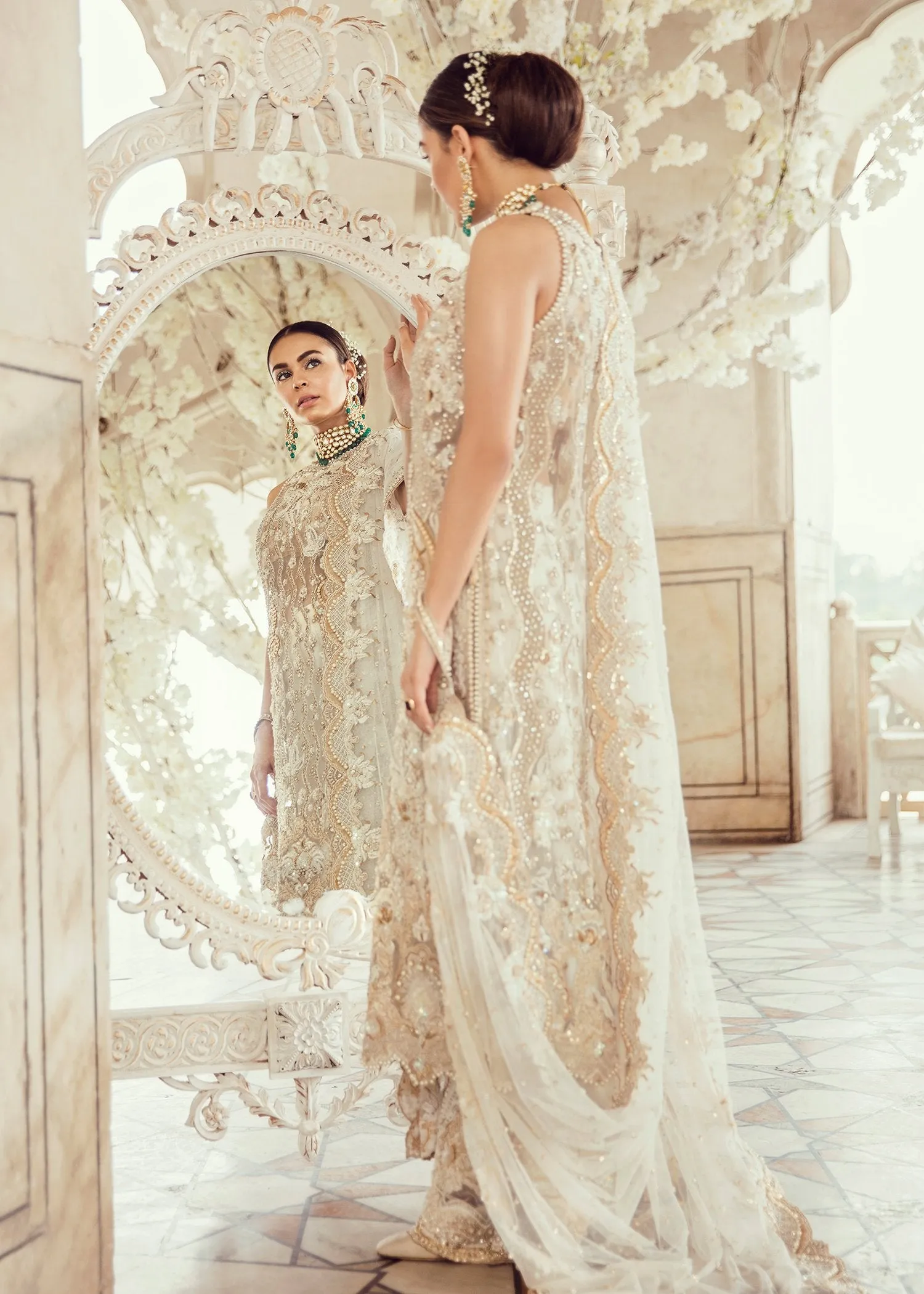 Latest Pakistani Bridal Dress for Wedding in Ivory Color #J5110