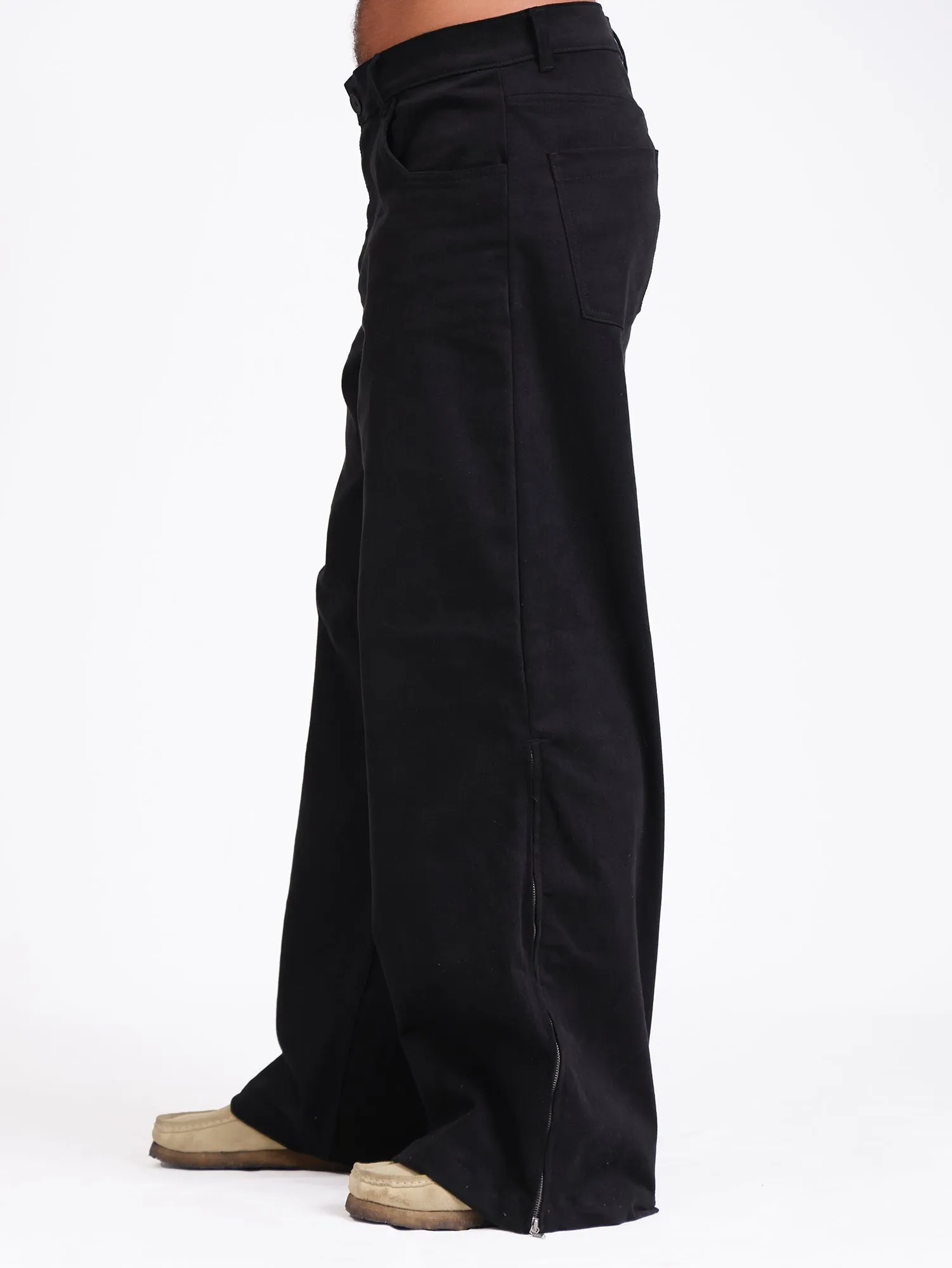 leg zipper detailed pant