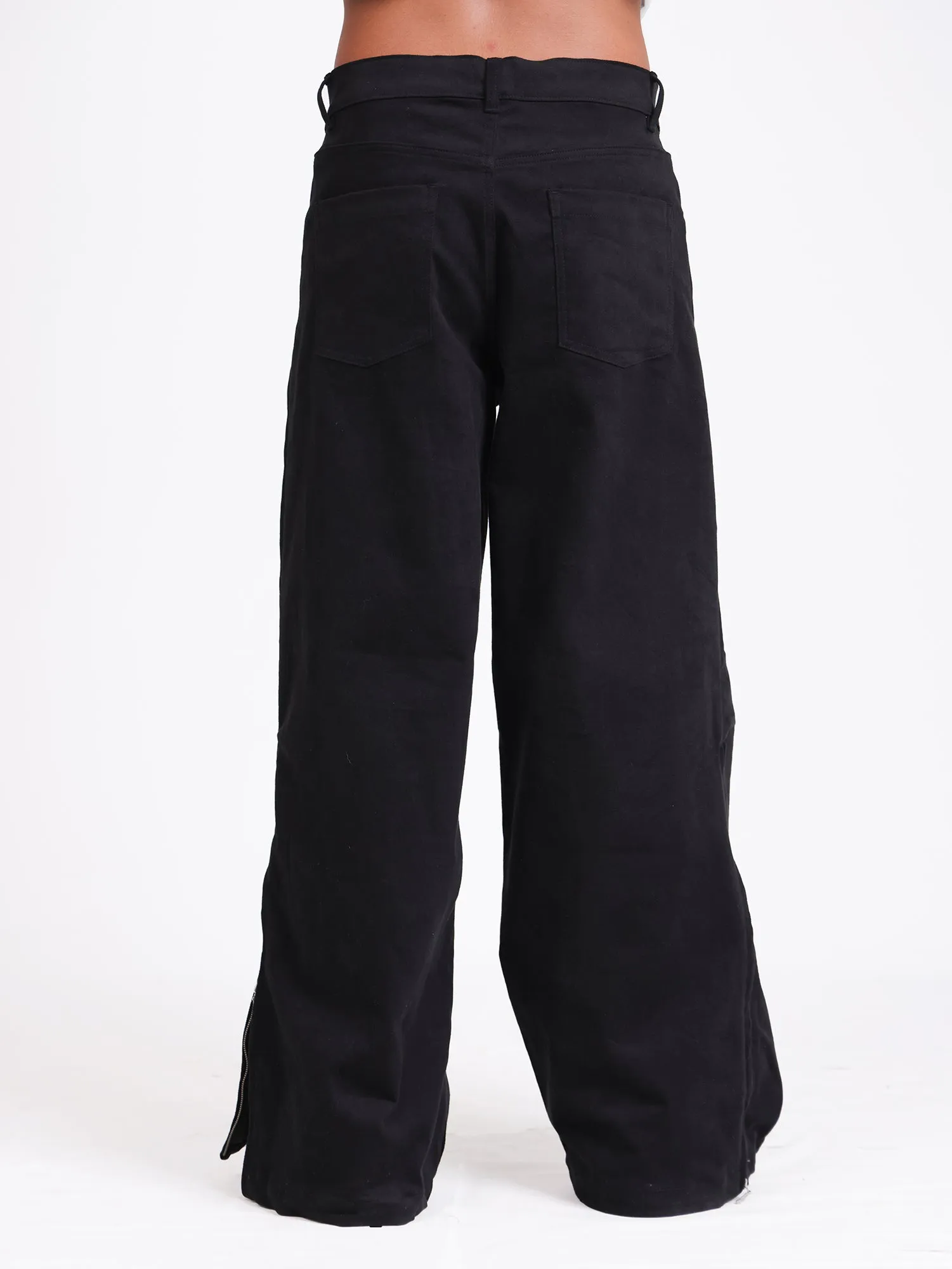 leg zipper detailed pant