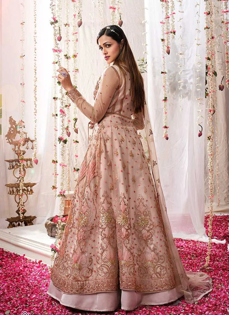 Light Purple Heavy Embroidered Designer Kalidar Anarkali Suit
