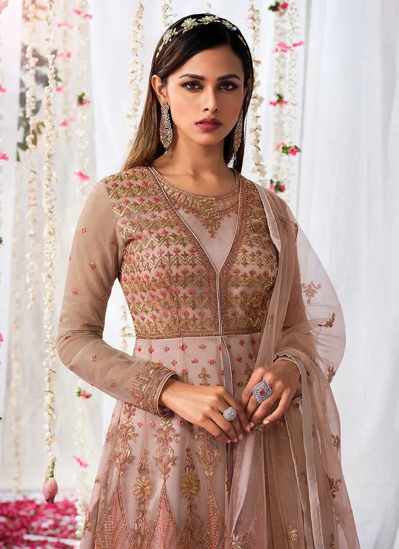Light Purple Heavy Embroidered Designer Kalidar Anarkali Suit