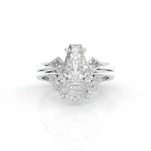 LOVE SPELL- Coffin Cut Diamond Spider Web Gothic Wedding Ring Set