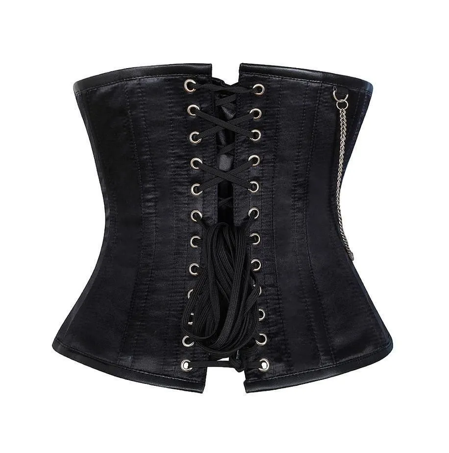 Loyd Black Satin Gothic Underbust Corset