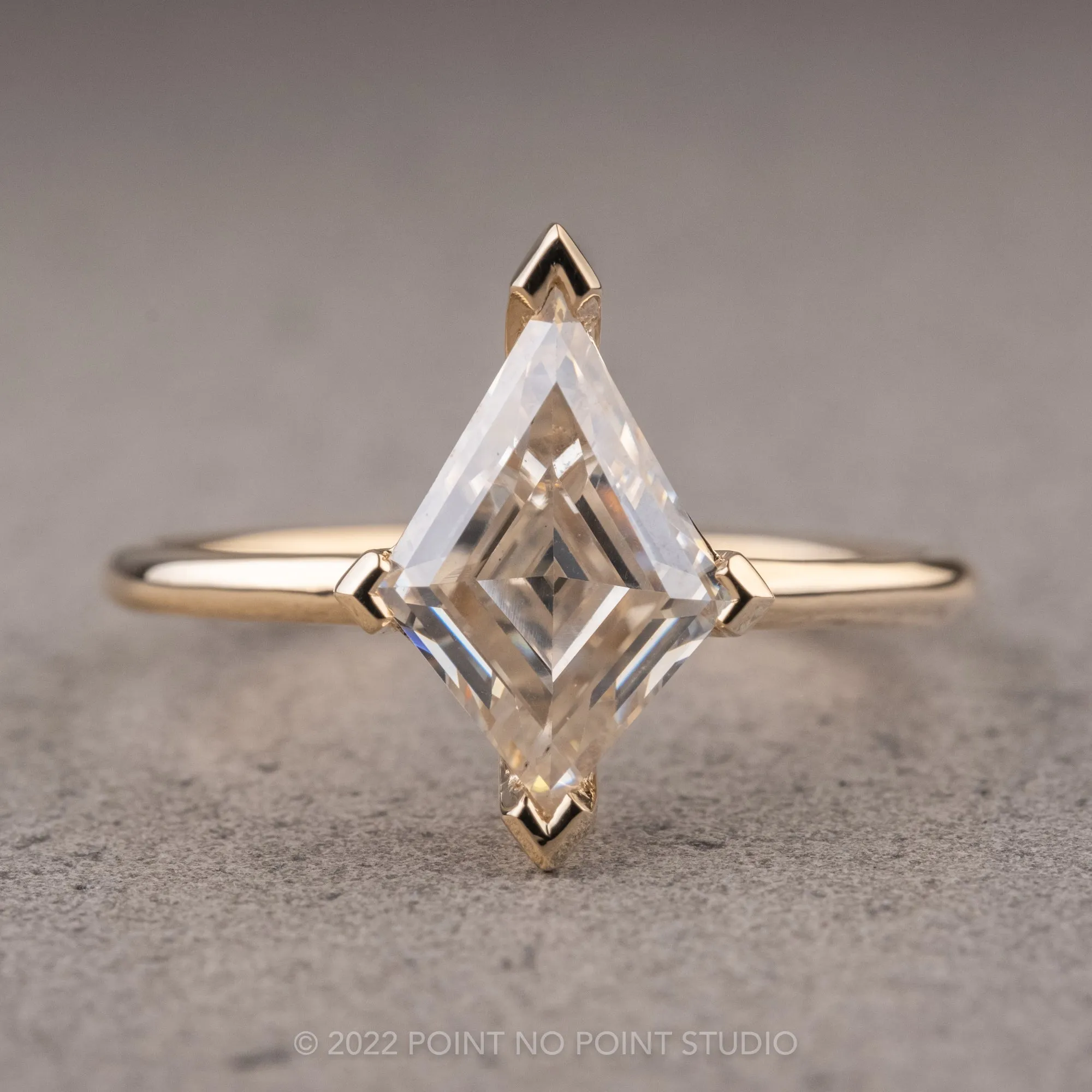 Lozenge Moissanite Engagement Ring, Charlize Setting, 14K Yellow Gold