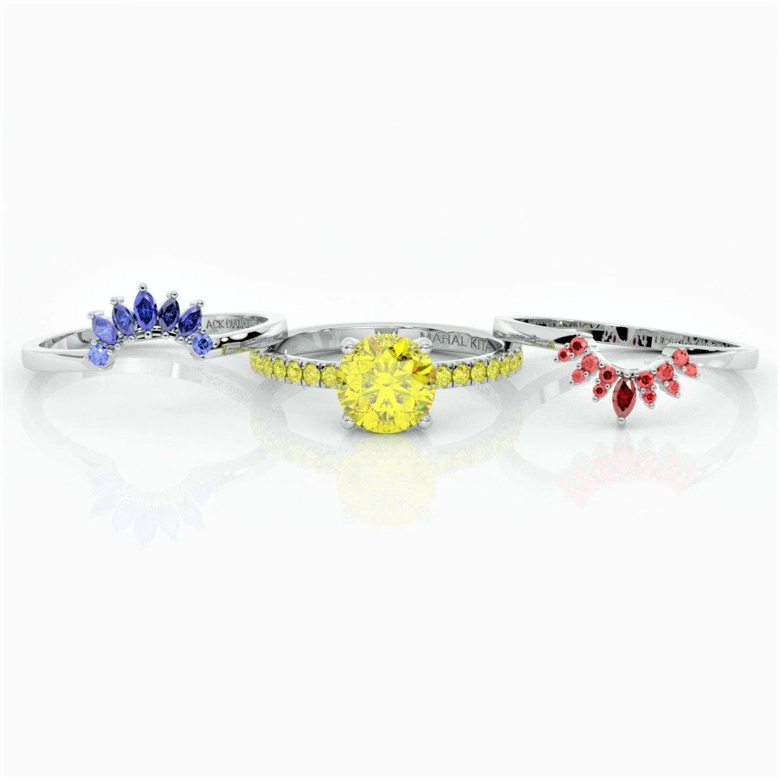 Mahal Kita (I LOVE YOU)- Rare Yellow Round Diamond Love Language Ring Set