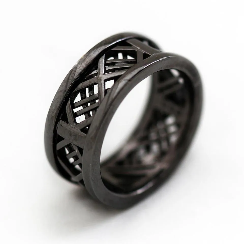 Mash- mens black wedding bands